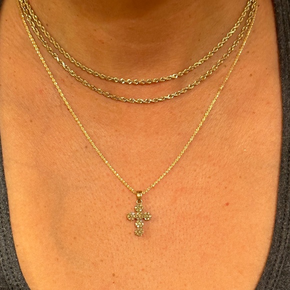 10K Gold Diamond Cross - Picture 2 of 6